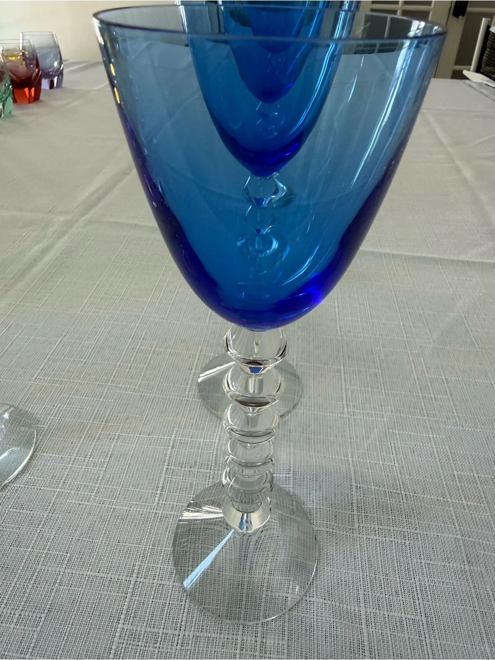 AUTHENTIC BACCARAT VEGA COBALT BLUE CRYSTAL WINE GLASSES – SET OF 4